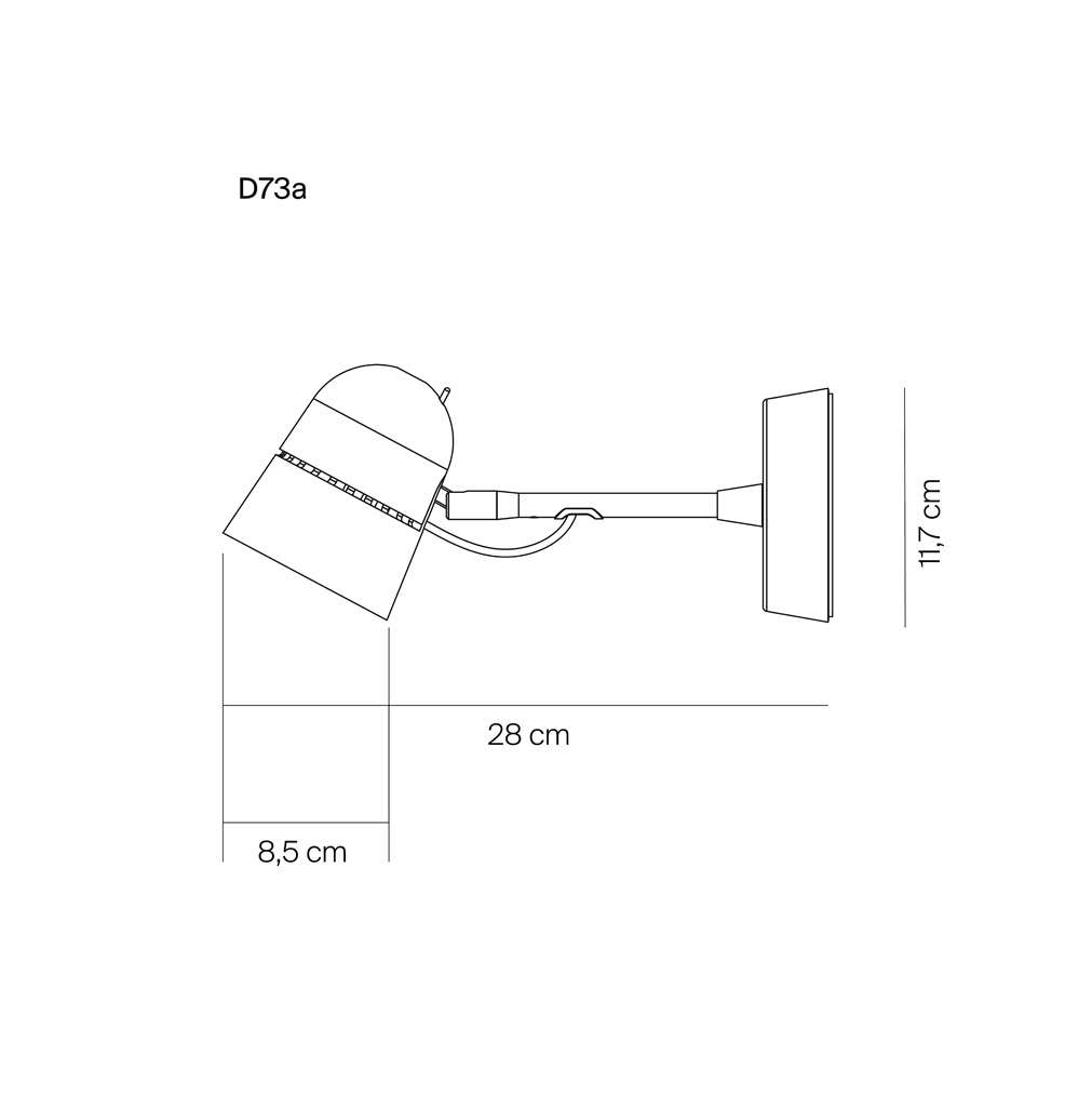 luceplan counterbalance wandleuchte technische zeichnung