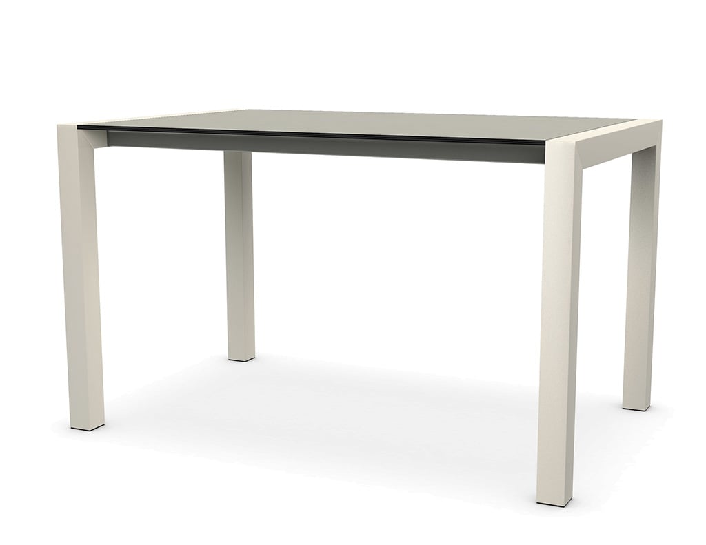 Kristalia Sushi Alucompact® Tisch Tischplatte und Beine sandgrau lackiertes Aluminium