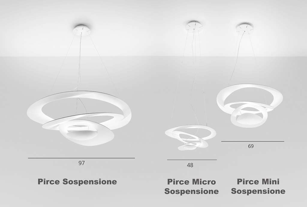 artemide pirce mini sospensione pendelleuchte im vergleich weiss