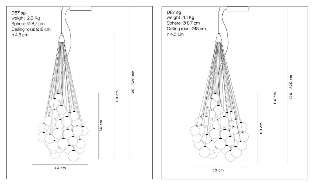 Luceplan Stochastic Pendelleuchte - Luceplan Ausführung:Ø 40cm|Luceplan Farbe:opal weiß