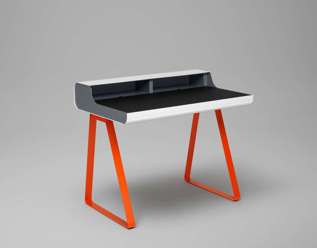 müller möbelfabrikation PS10 Sekretär - müller möbelfabrikation Farbe:Beine schwarz matt, Gehäuse reinweiß (RAL 9010), ohne Schubkästen, Arbeitsfläche schwarz