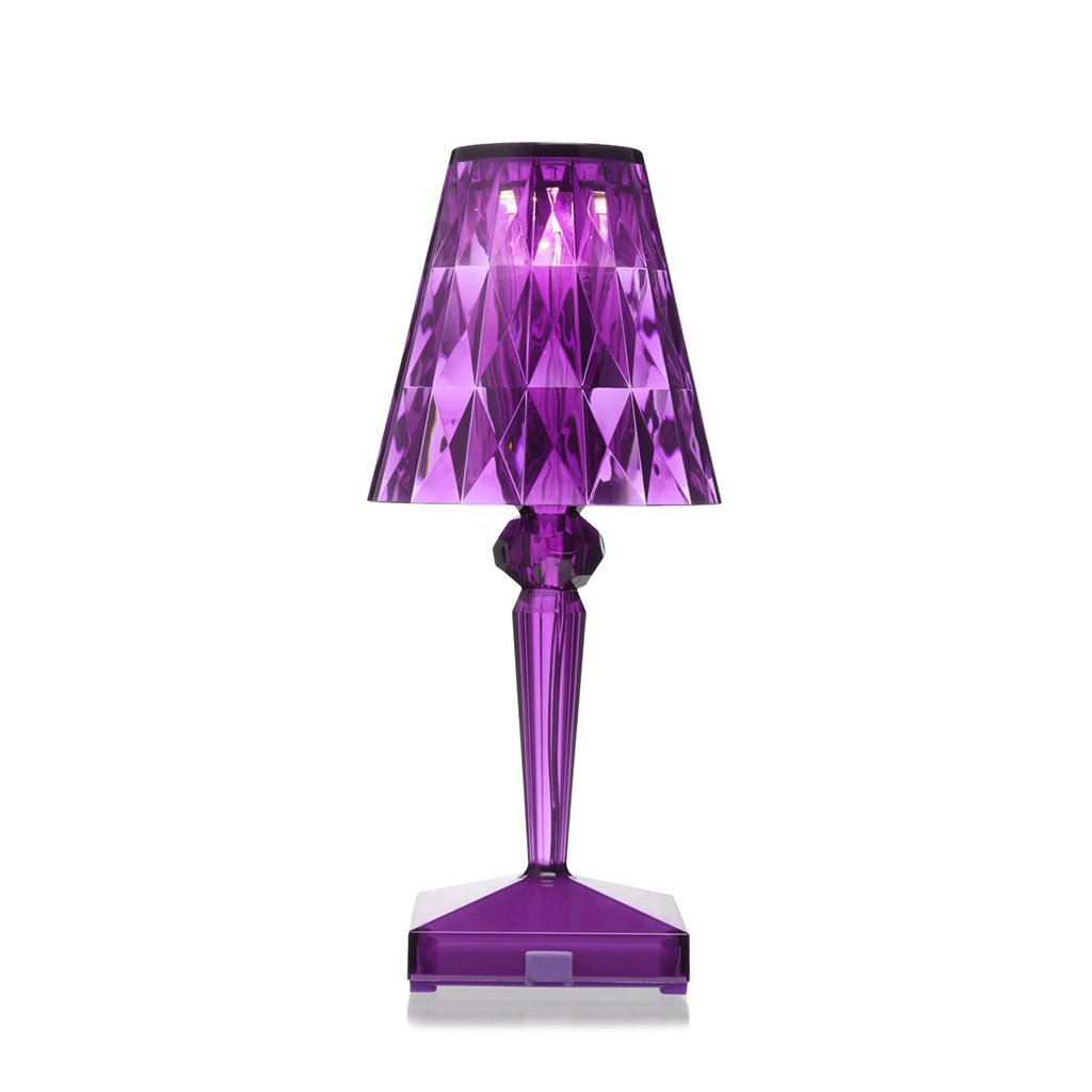 Kartell Big Battery Tischleuchte mit Kabel - pflaume transparent - Retoure