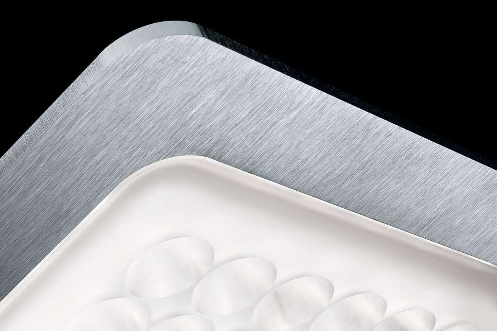 nimbus modul q 36 in deckeneinbauleuchte edelstahl detail