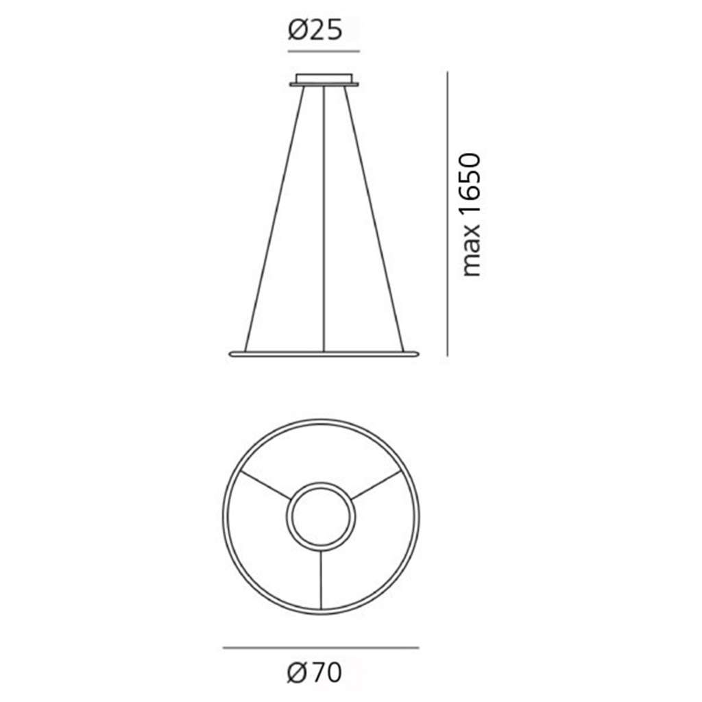 artemide discovery pendelleuchte technische zeichnung