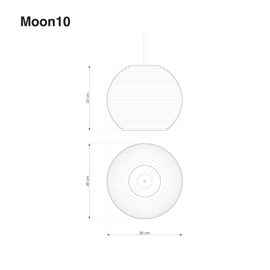 graypants moon10 pendelleuchte technische zeichnung