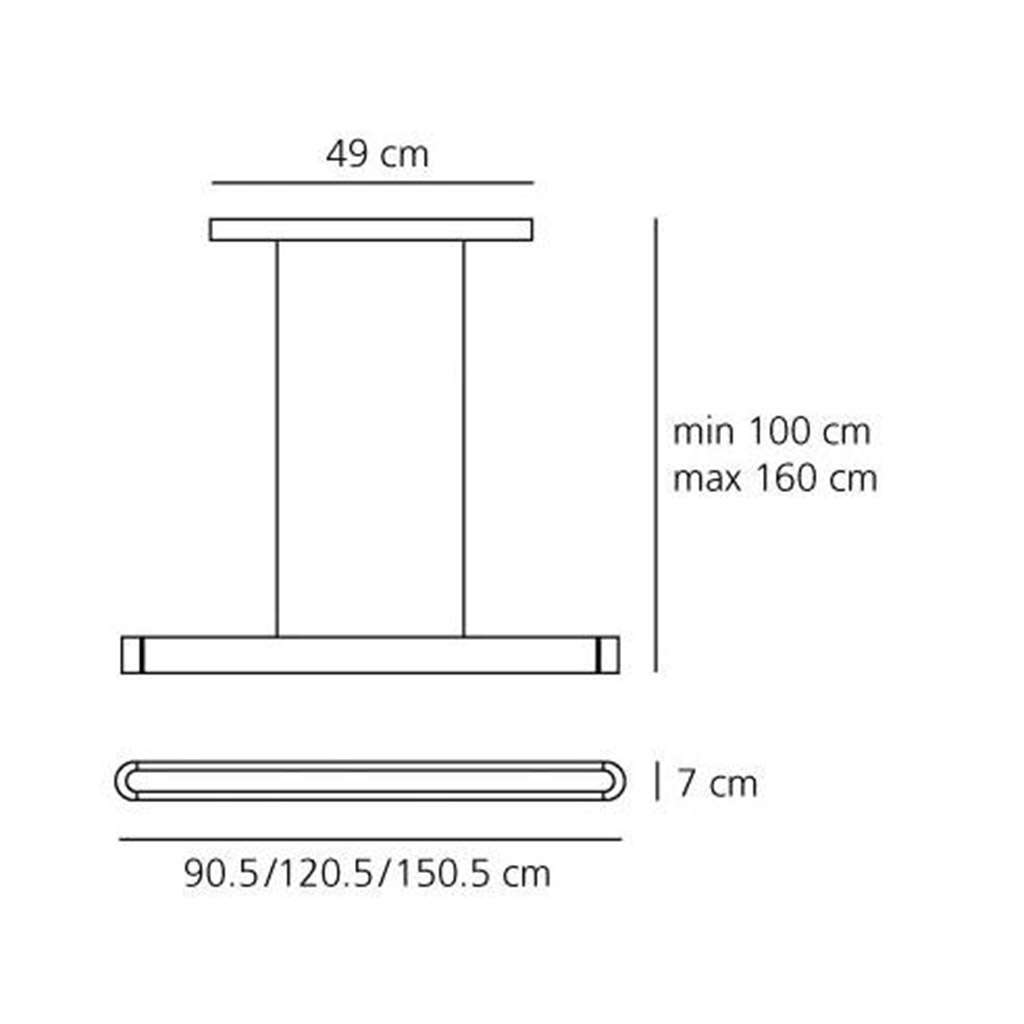 artemide talo led pendelleuchte technische zeichnung