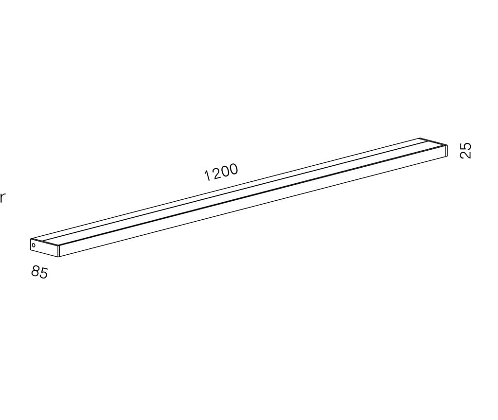 serien.lighting sml2 1200 led wandleuchte technische zeichnung