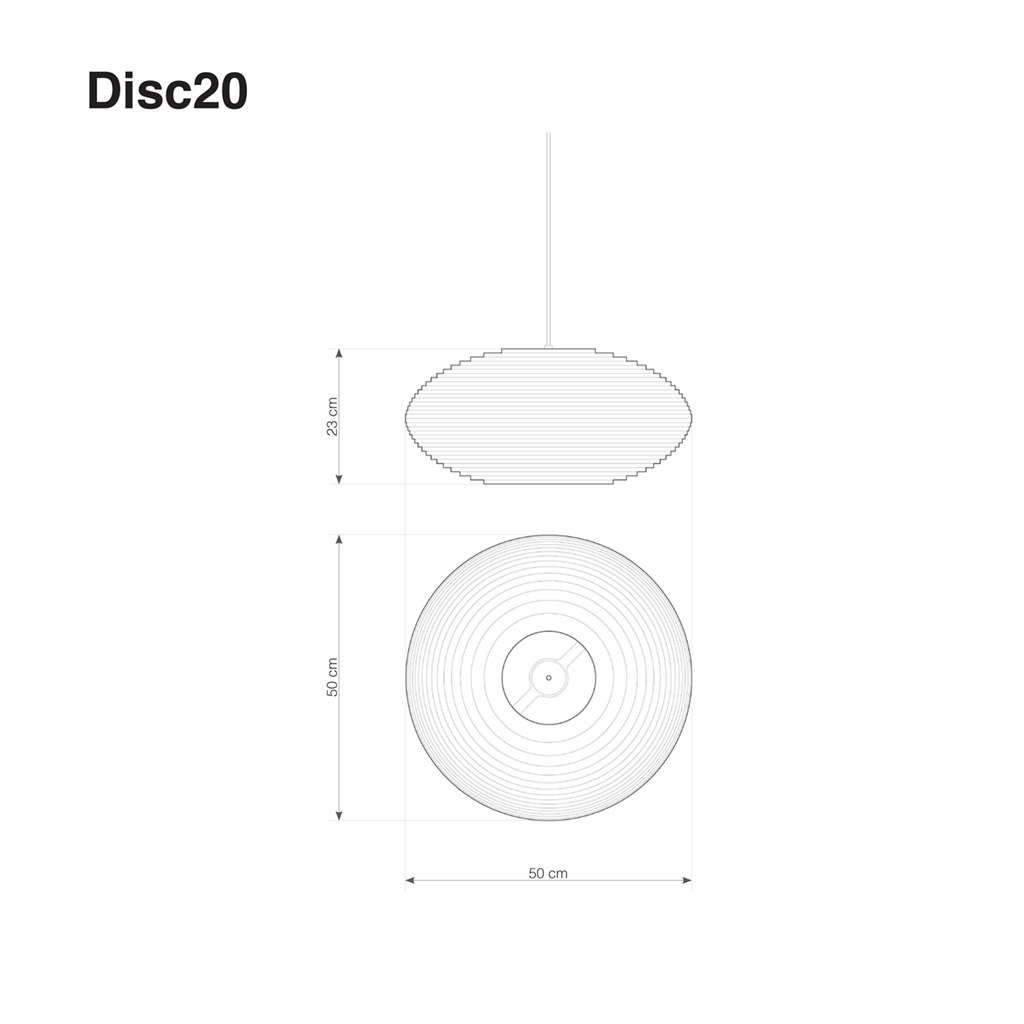 graypants disc20 pendelleuchte technische zeichnung