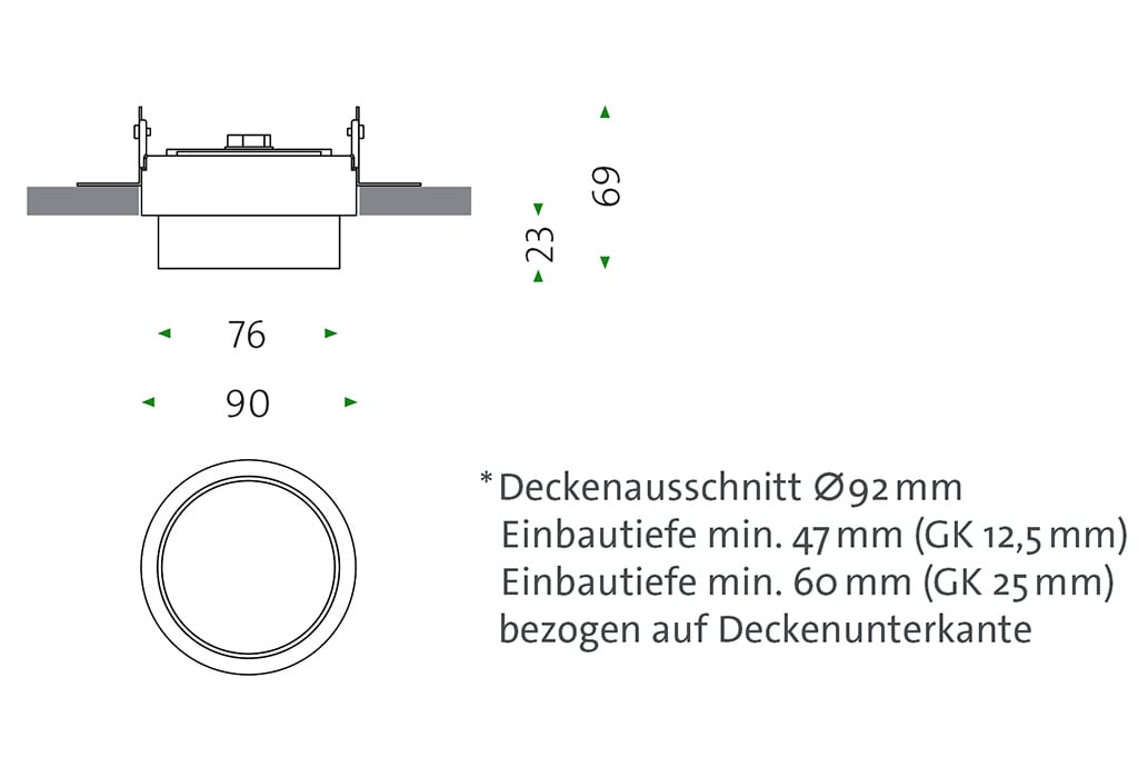 mawa design wittenberg 4 0 wi4 eb 1r ep einbaustrahler technische zeichnung