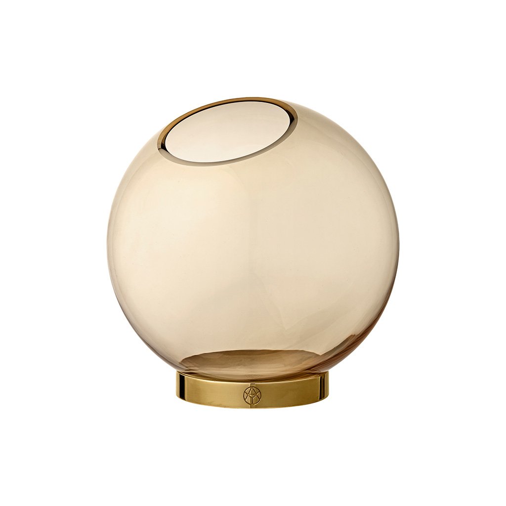 AYTM Globe Vase - Ø 17cm / bernstein / gold - Aussteller