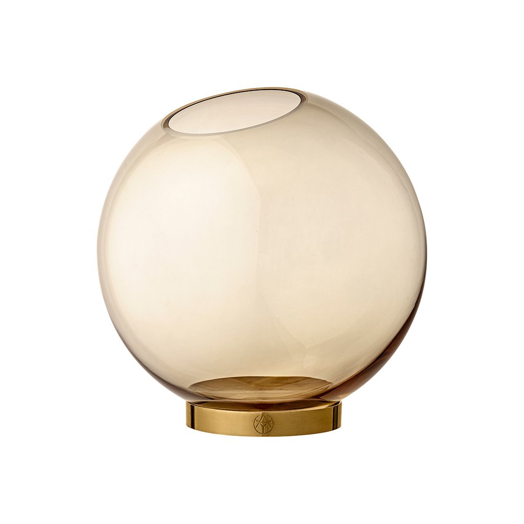 AYTM Globe Vase - Ø 21cm / bernstein / gold - Aussteller