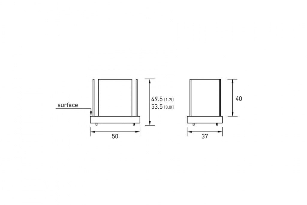 radius design top flame ethanol kamin technische zeichnung