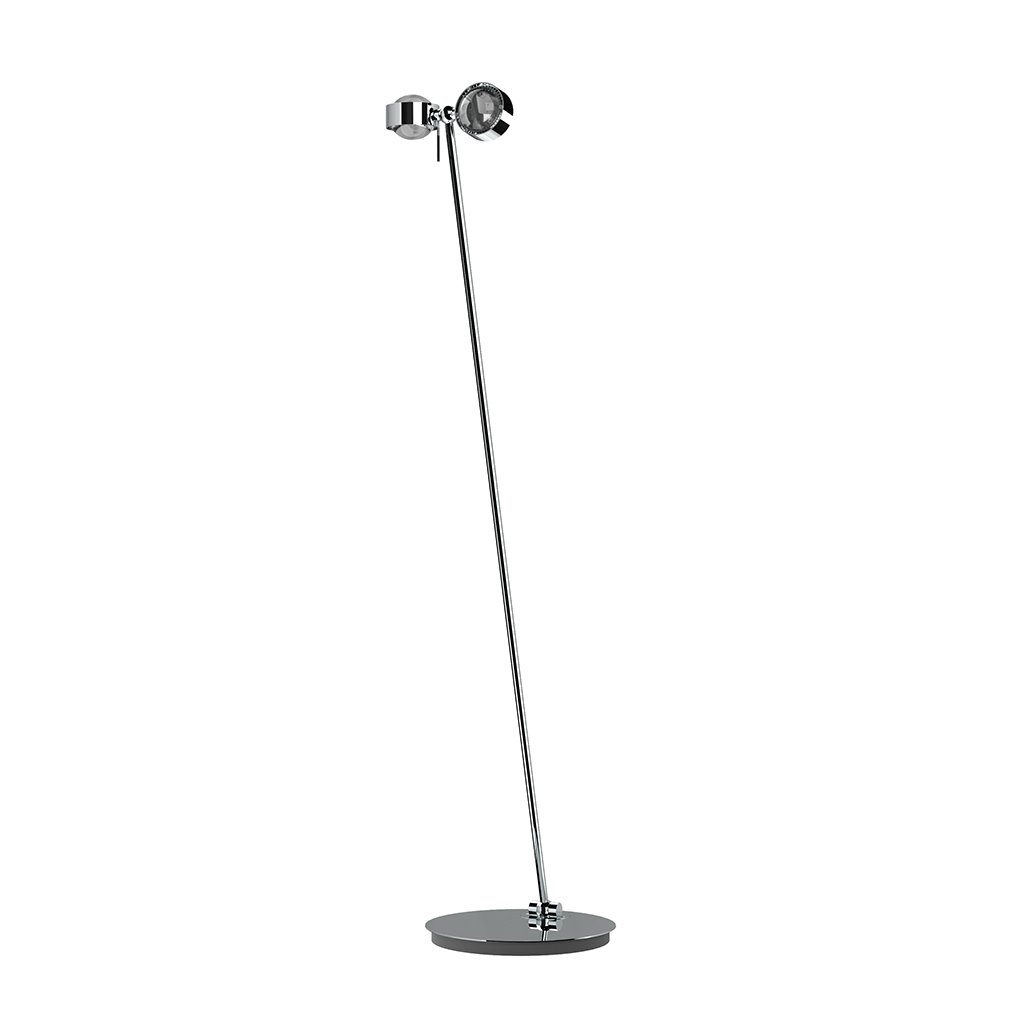 Top-Light-Puk-Mini-Floor-Mini-Twin-Halogen-Stehleuchte-chrom-Linse-Linse-Seite