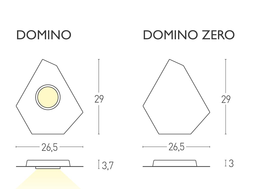 lumen center italia domino deckenleuchte technische zeichnung