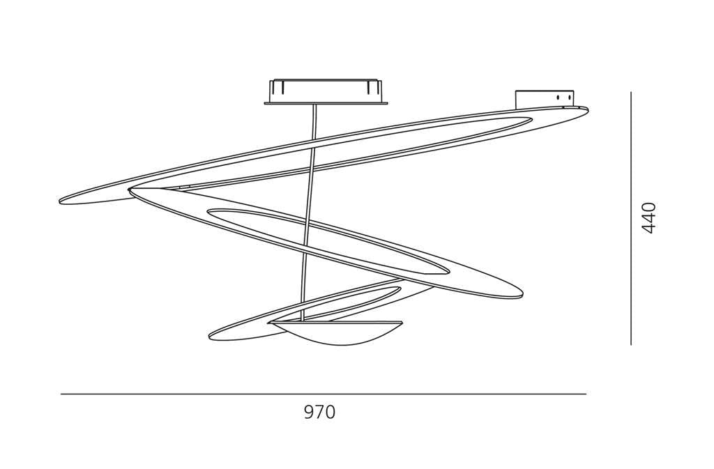 artemide pirce soffito deckenleuchte technische zeichnung