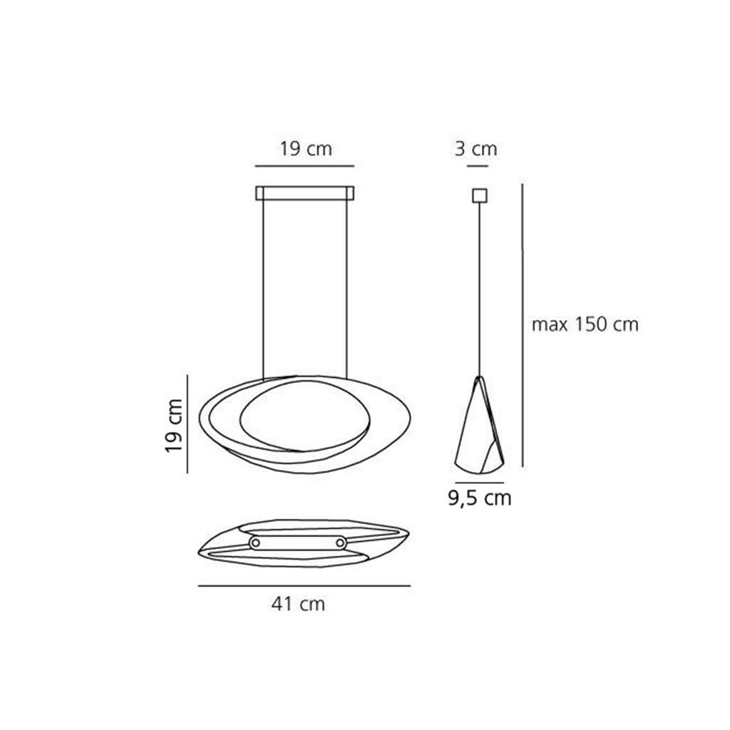 artemide cabildo led pendelleuchte technische zeichnung