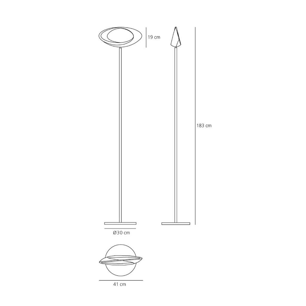 artemide cabildo led stehleuchte technische zeichnung