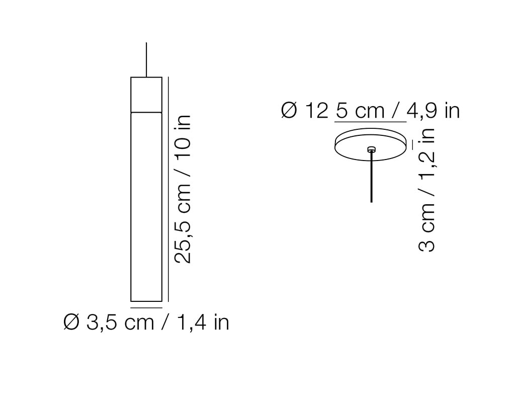 kundalini minimal pendelleuchte technische zeichnung