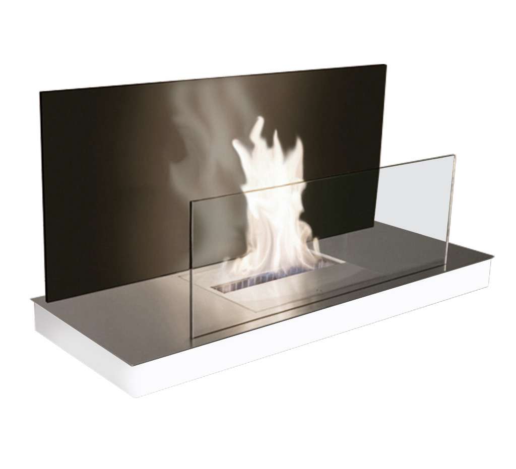 radius design wall flame 2 weisses gestell edelstahl matt schwarze rueckwand