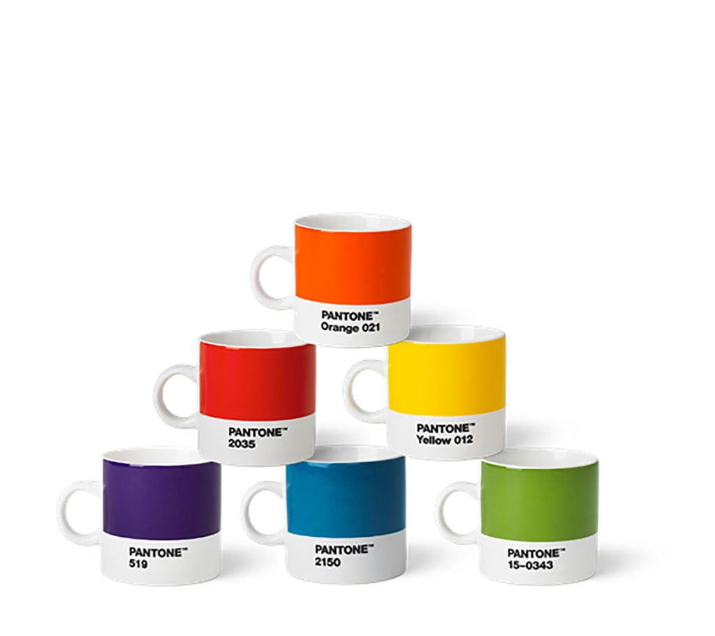 Pantone Porzellan Espressotassen 6er-Set