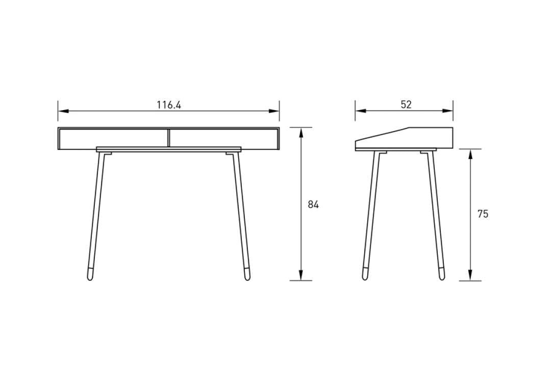 radius design miss moneypenny sekretaer technische zeichnung