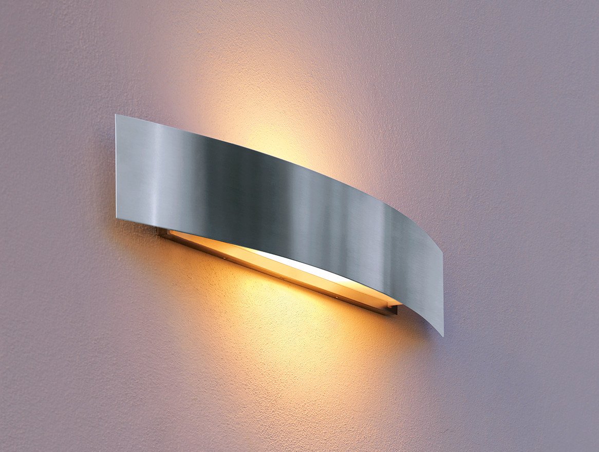 Fontana Arte Riga Fluo Außenleuchte - Frontschirm aus gebürstetem Nickel - Lagerabverkauf