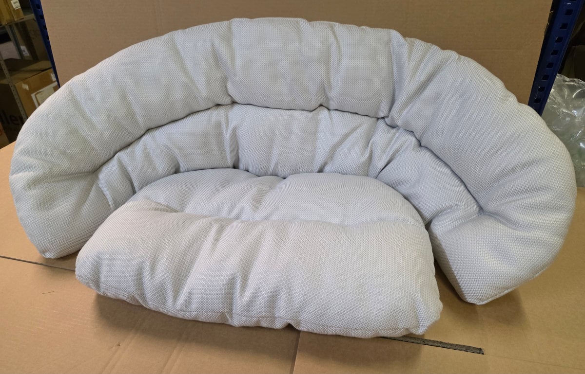 Driade Roly Poly Sitzpolster für Sessel - Stoff Rodi Outdoor, Farbe ghiaccio 11 - Lagerabverkauf Driade Roly Poly Sitzpolster für Sessel - Stoff Rodi Outdoor, Farbe ghiaccio 11 - Lagerabverkauf