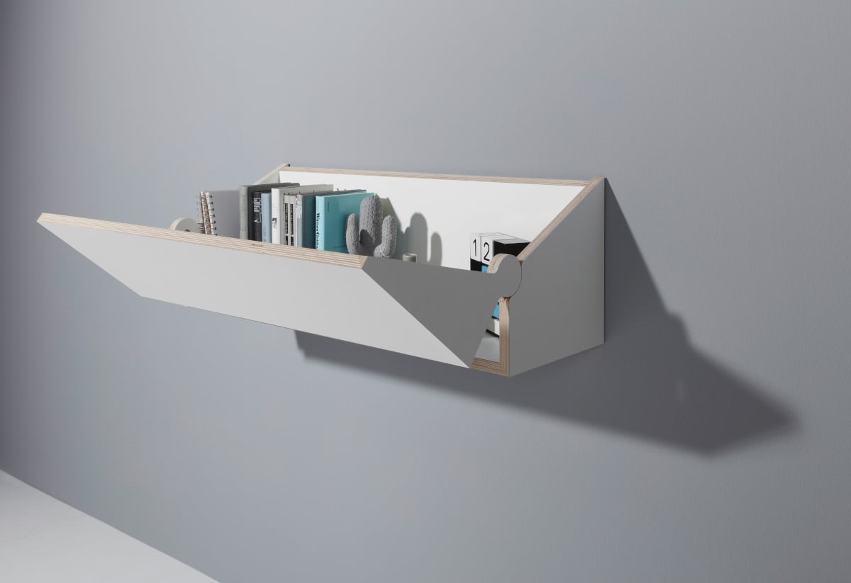 Müller Möbel Twofold Wandsekretär - weiße CPL Beschichtung mit Birkenkante - Lagerabverkauf