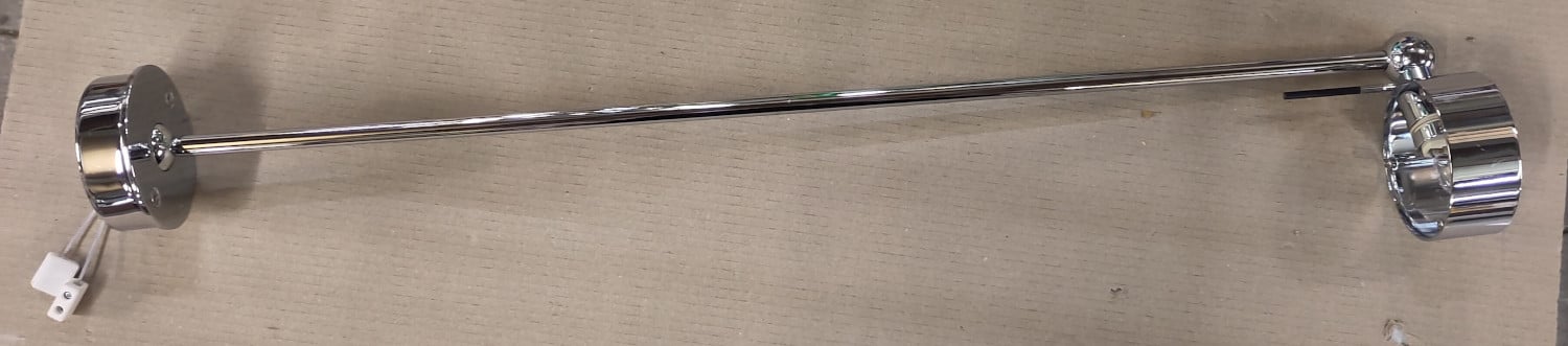 Top Light Puk Mini Wing Single Deckenleuchte - Standard Fassung, chrom, 60cm, Linse klar, Glas matt - Aussteller