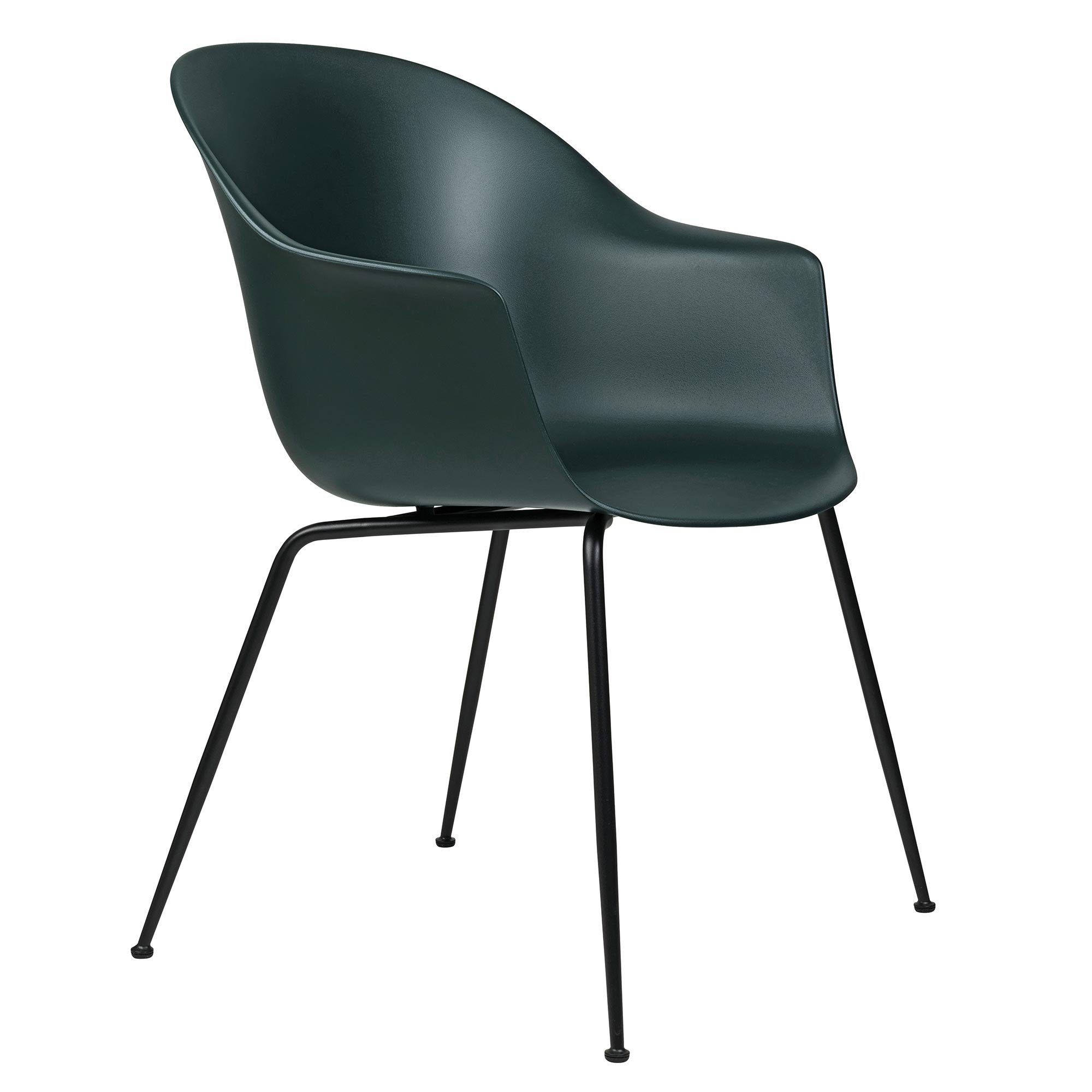 Gubi Bat Dining Chair Stuhl - Metallbeine schwarz - Sitz dunkelgrün - Lagerabverkauf