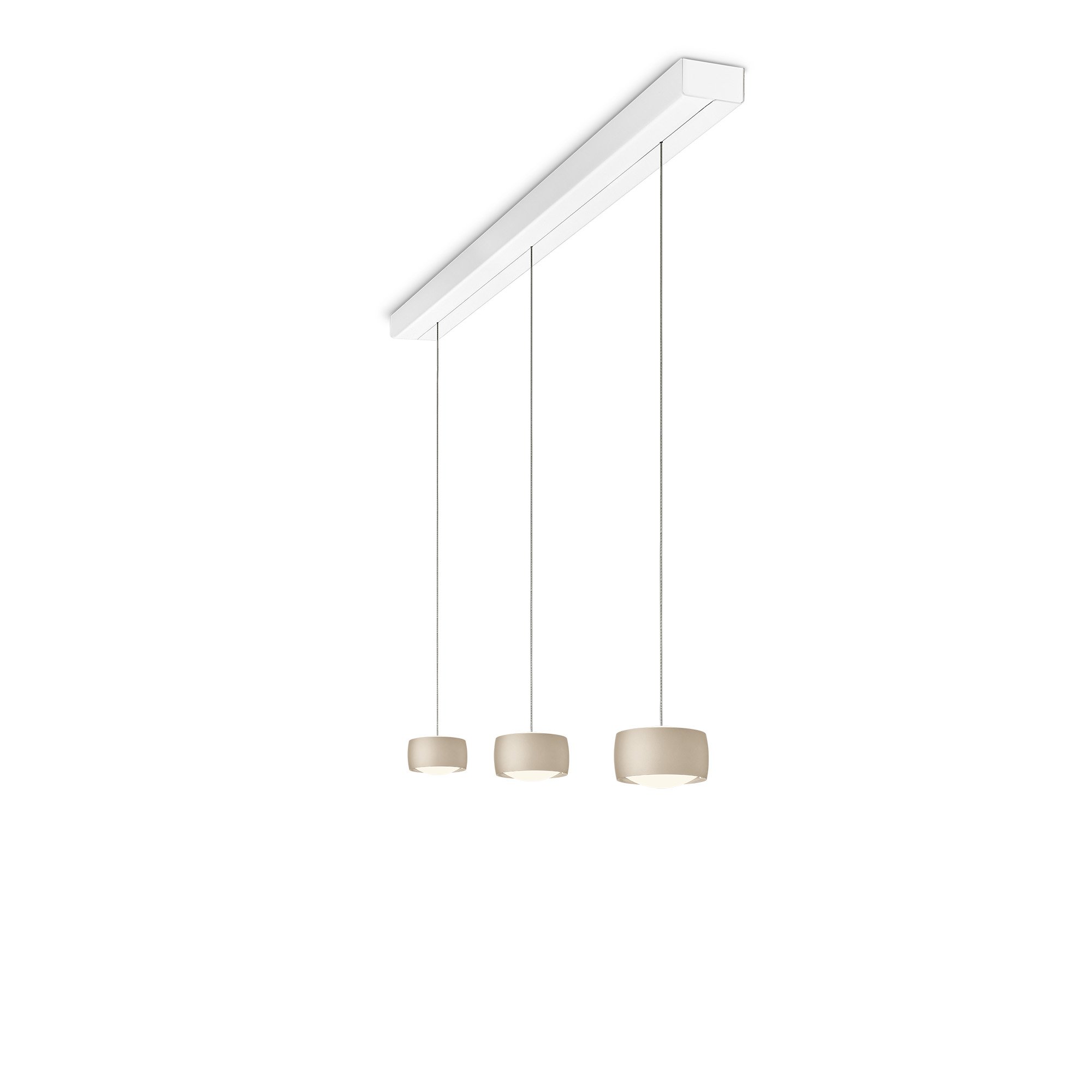 Oligo Grace LED Pendelleuchte mit unsichtbarer Höhenverstellung 3-flammig (weiß, cashmere matt)