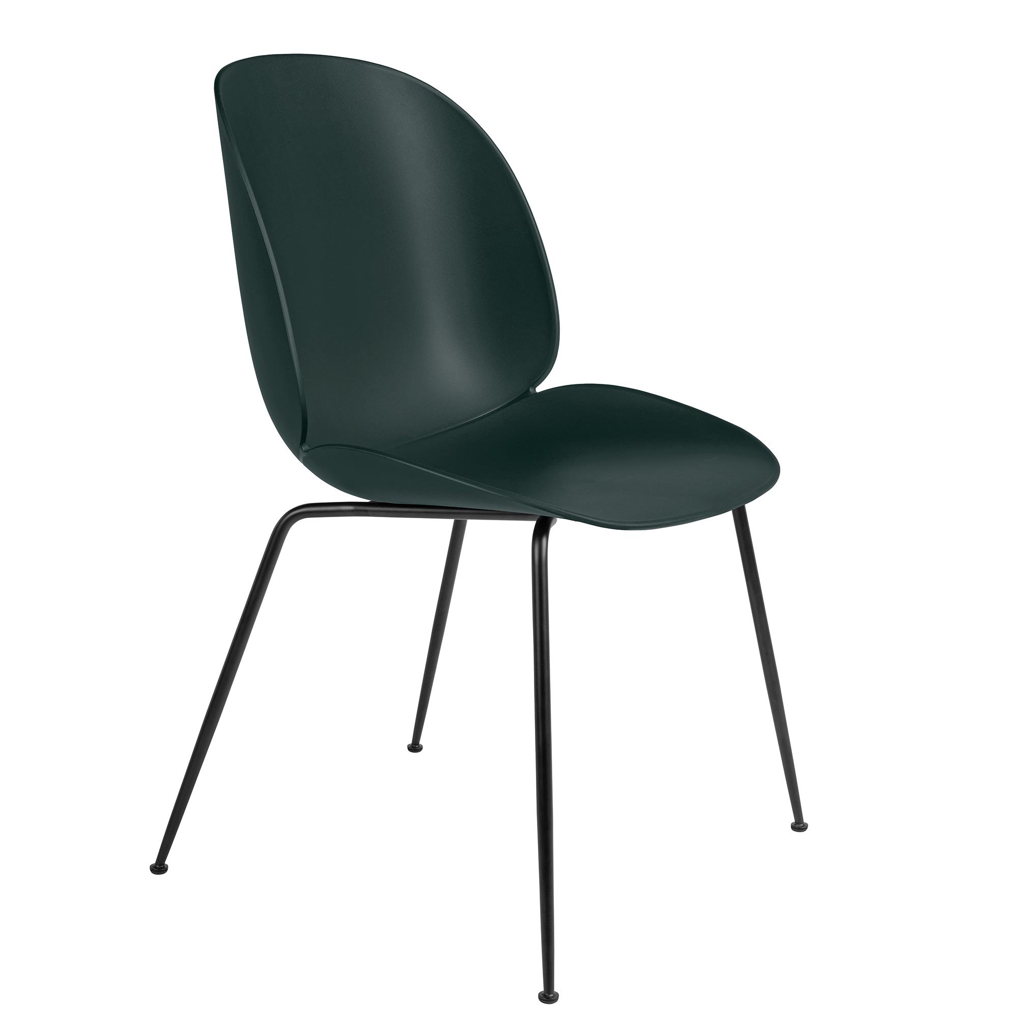 Gubi Beetle Dining Chair Stuhl - Metallbeine schwarz - Sitz dunkelgrün - Lagerabverkauf