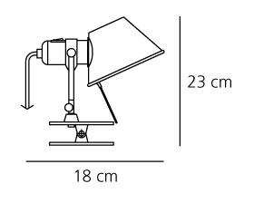 artemide tolomeo pinza led klemmleuchte 03 abmessung