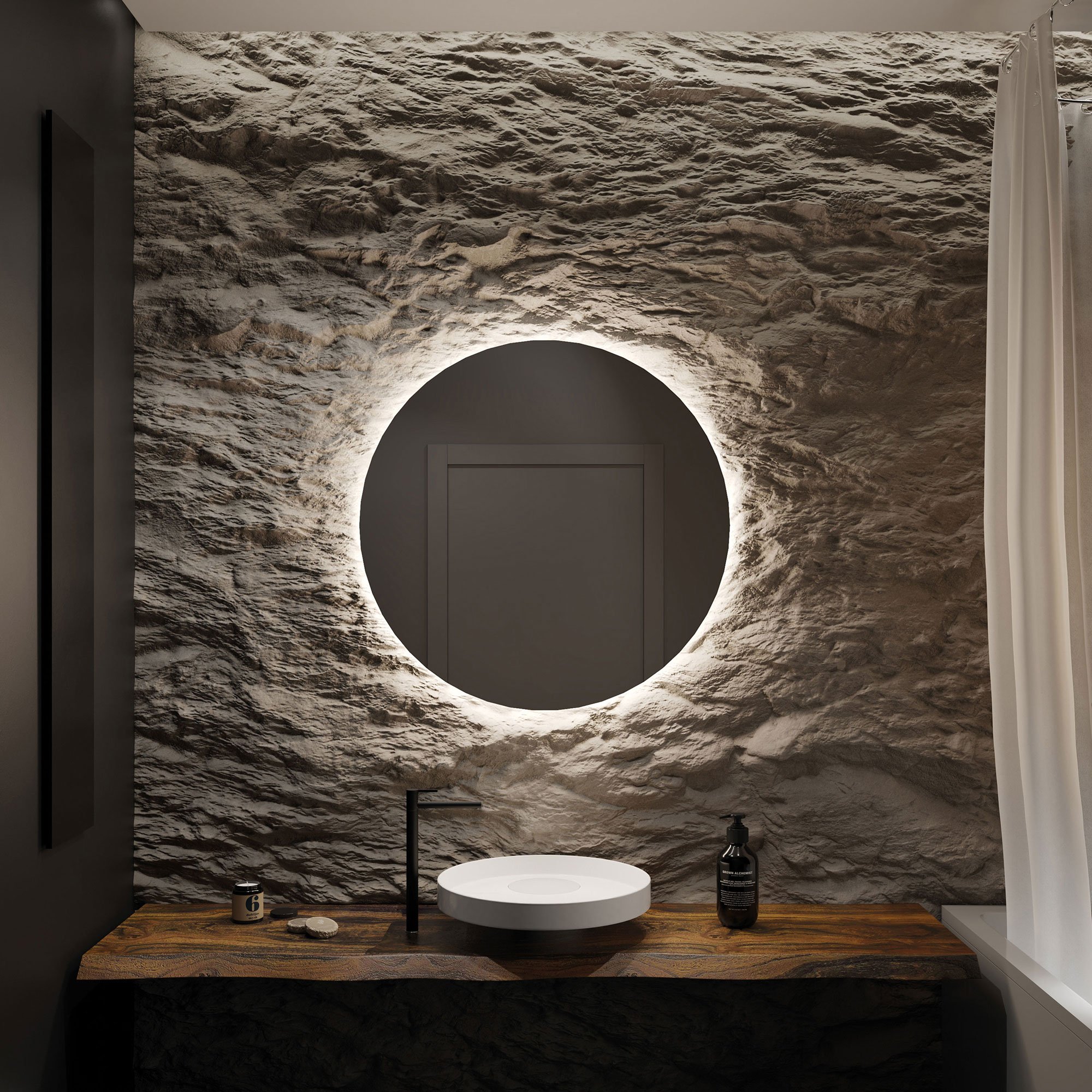 Top Light In Circle Spiegel (ohne Berührungssteuerung, Ø 60cm)