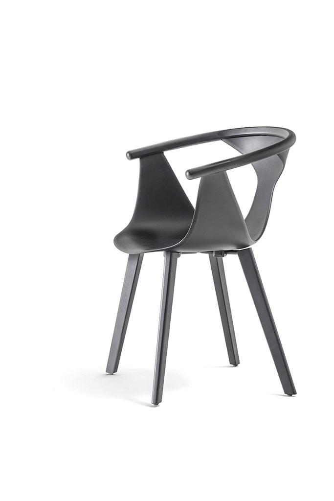Pedrali Fox 3725 Stuhl schwarz gebeizt schwarz Seite