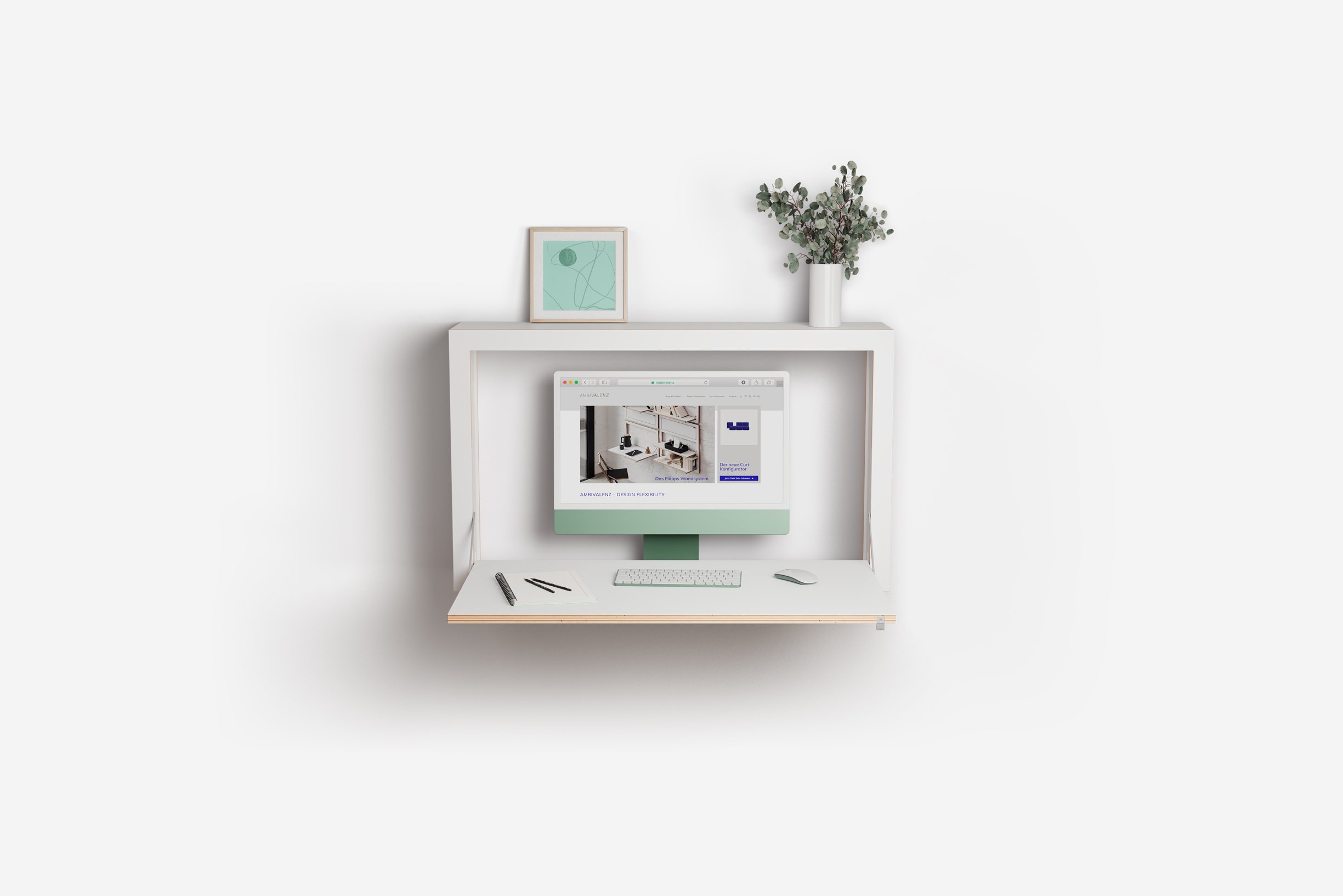 Ambivalenz Fläpps Box Sekretär 100x60x20 (weiß)