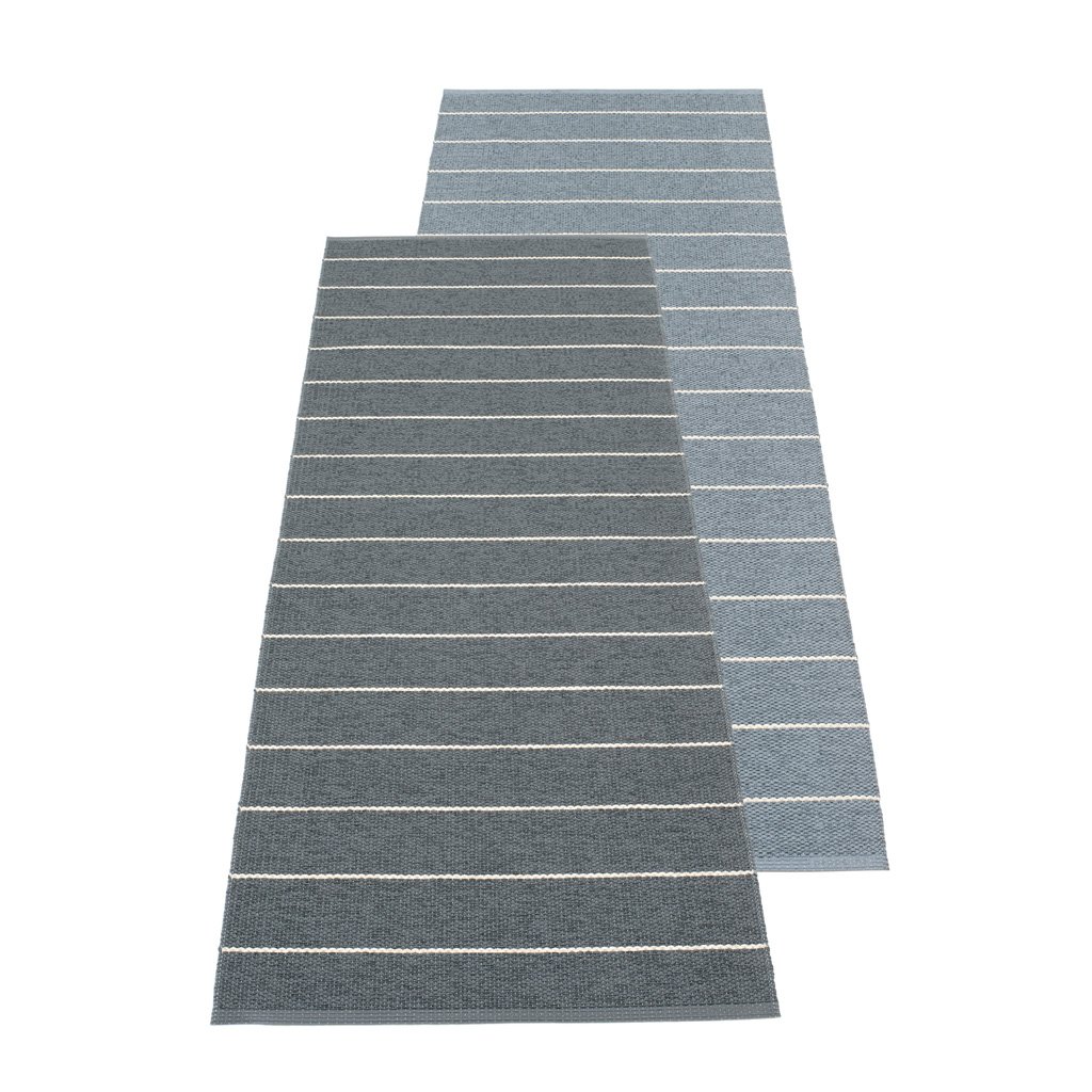 pappelina carl outdoor teppich granit sturmblau 70x180 doppel