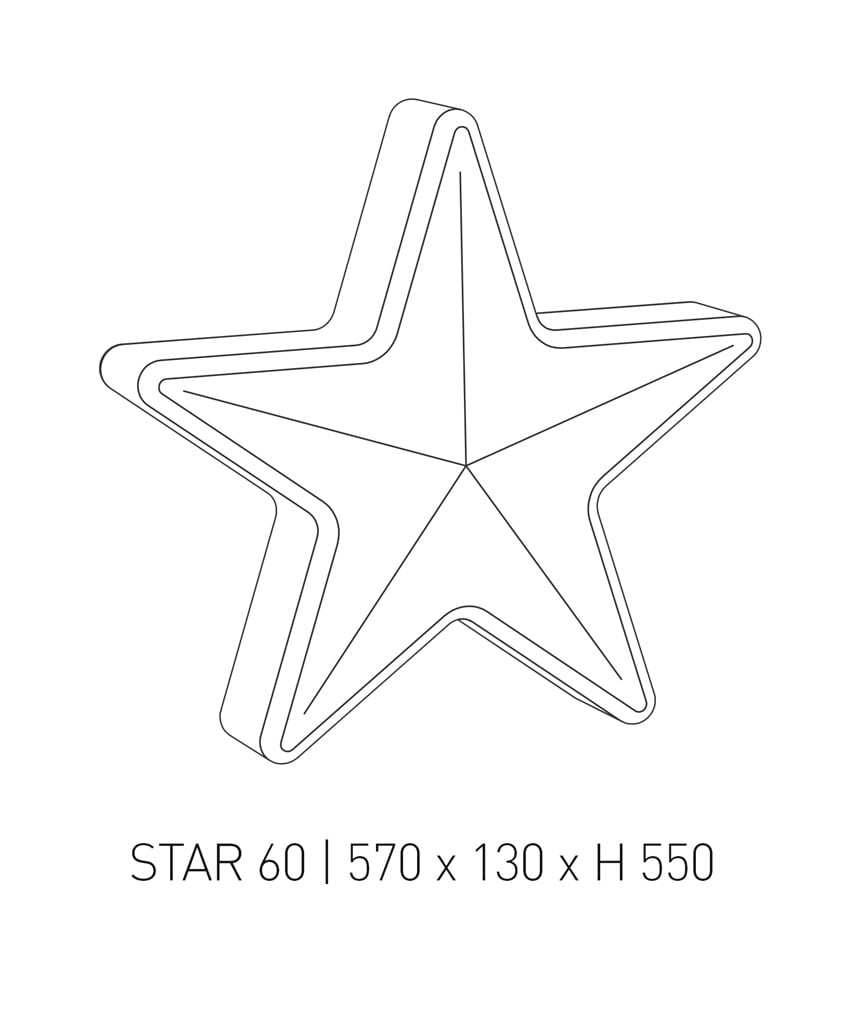 Moree Star 60 LED Akku Outdoor Stern Bodenleuchte / Wandleuchte