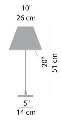 Luceplan Costanzina LED Tischleuchte, alu - Luceplan Gestellfarbe:aluminium|Luceplan Farbe:weiß