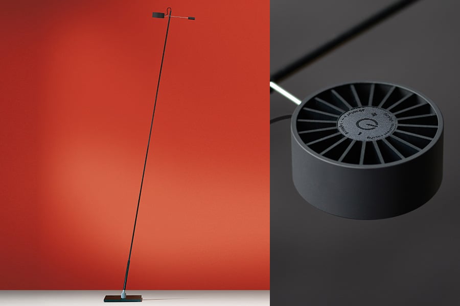 Absolut Lighting Absolut LED 170cm Stehleuchte (Leuchtenkopf in schwarz matt)