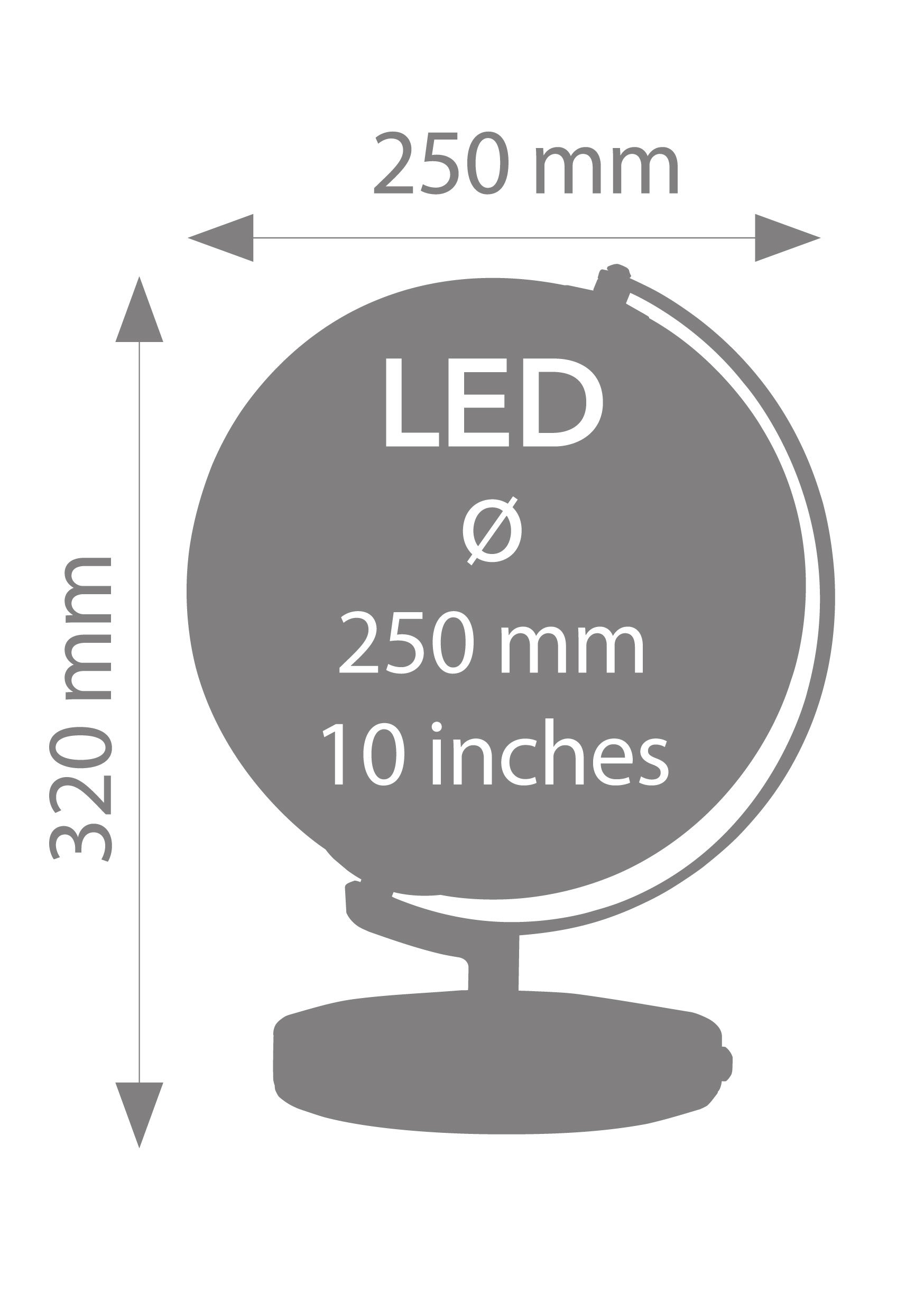 Troika Terra Light Tischglobus mit Licht (dunkelblau, grün)