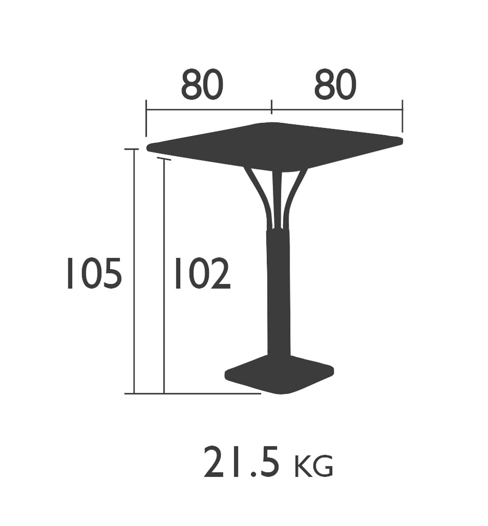 Fermob Luxembourg 80 x 80 hoher Tisch / Bistrotisch