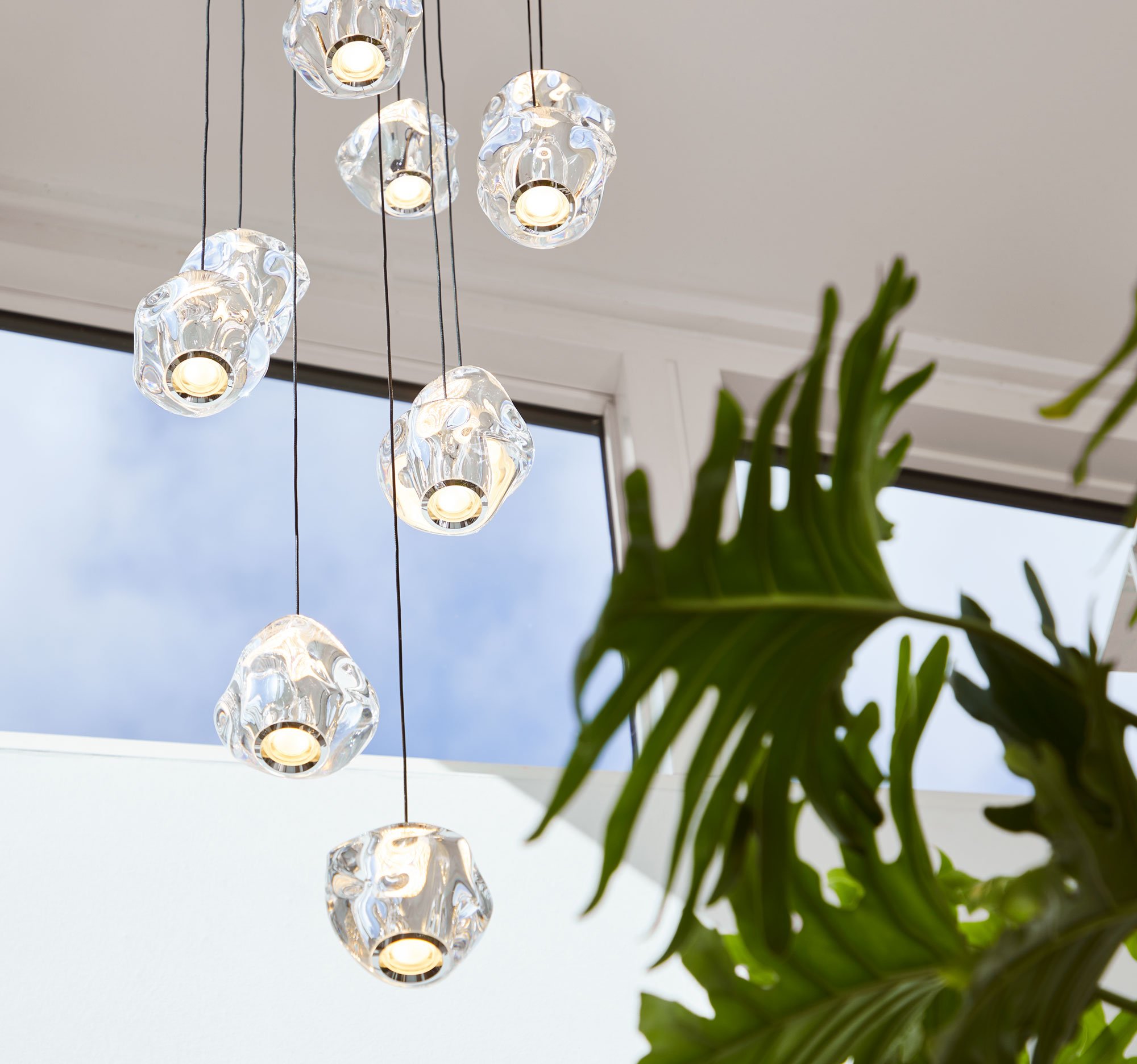 Loom Design Ice Ball 10 Pendelleuchte (transparent / chrom)