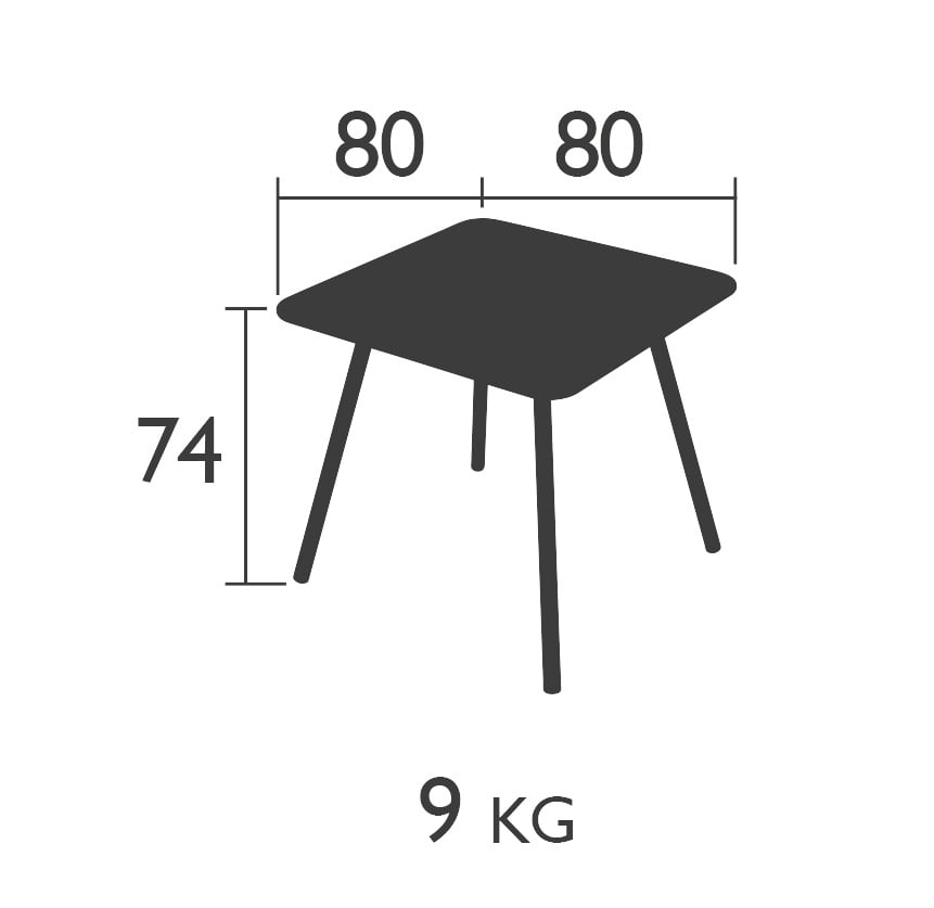 Fermob Luxembourg 80 x 80 Tisch mit 4 Füßen