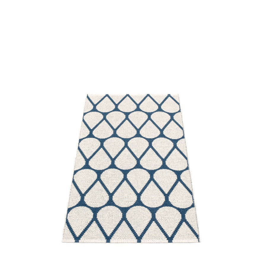 pappelina otis outdoor teppich ozeanblau vanille 70x140 rueckseite