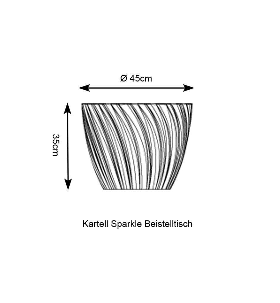 kartell sparkle beistelltisch technische zeichnung