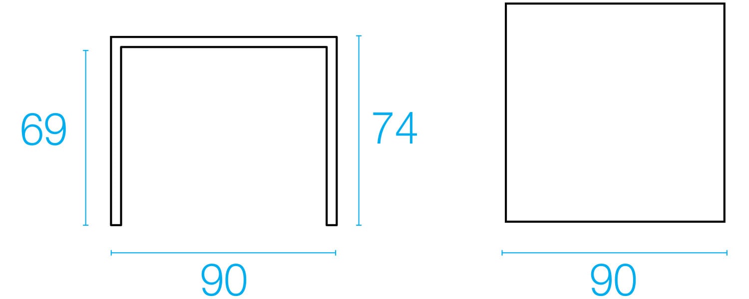 emu Nova 859 Tisch 90x90 (saphierblau (43, SAPPHIRE BLUE))