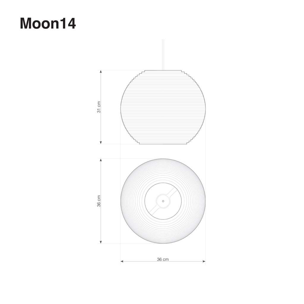graypants moon14 pendelleuchte technische zeichnung