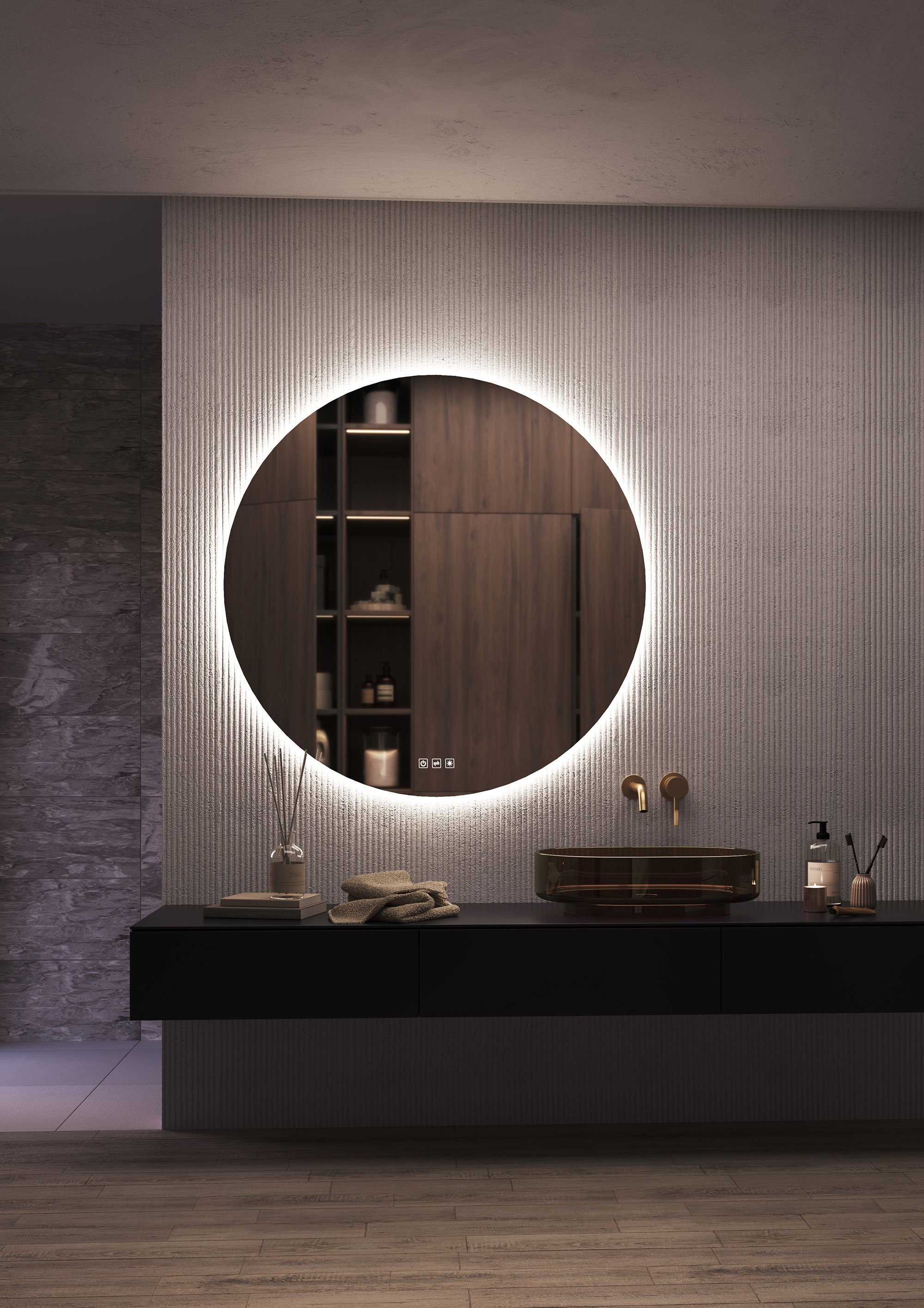 Top Light In Circle Spiegel (ohne Berührungssteuerung, Ø 60cm)