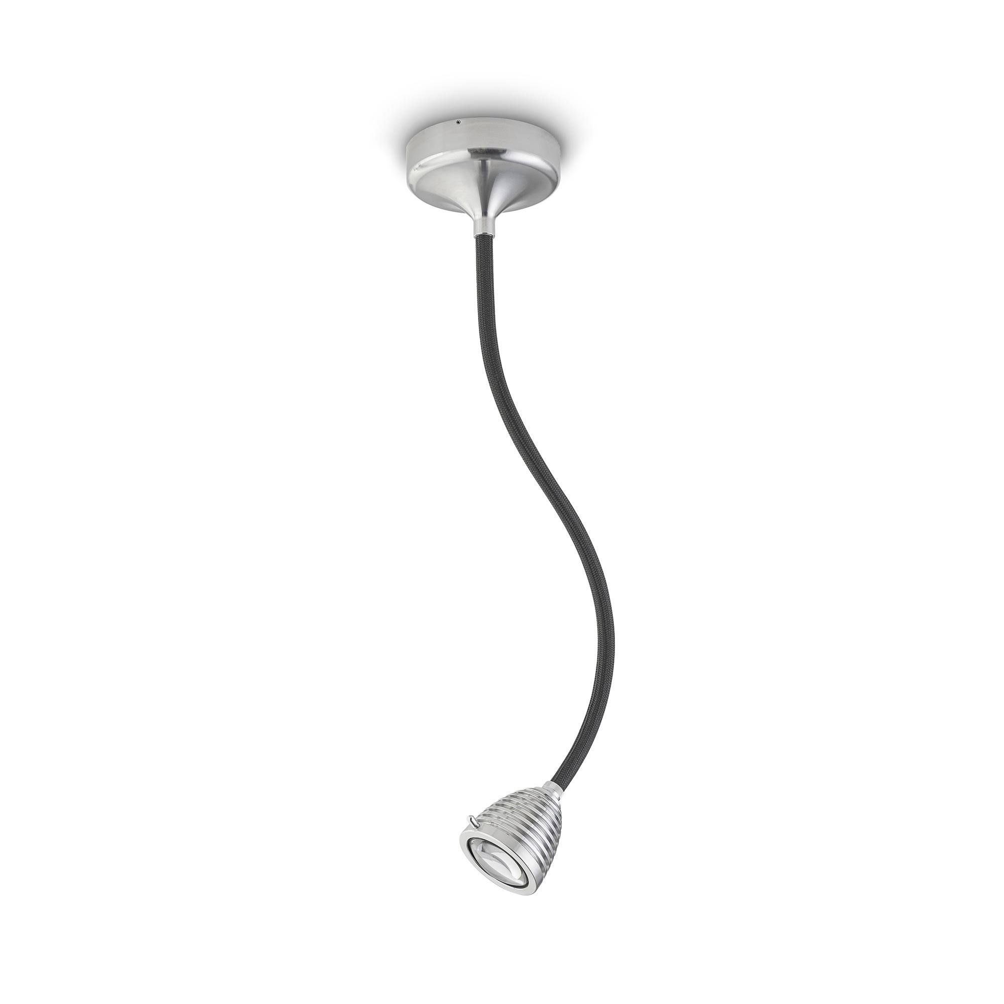 less 'n' more Athene A-WDL2 Wandleuchte / Deckenleuchte aluminium (Flexwelle Aluminium, LED dimmbar über Tastdimmer am Sockel)